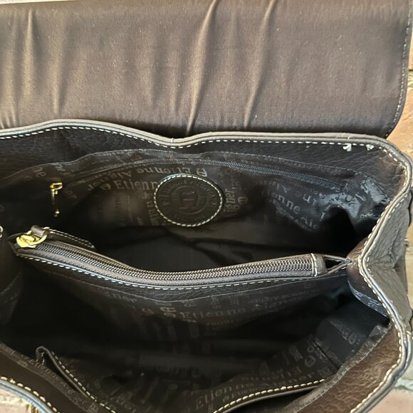 👜 Etienne Aigner Chocolate Brown Leather Satchel Handbag 👜 - Picture 9 of 9